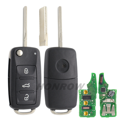 For VW MQB keyless 3B flip remote key with ID48 chip-434mhz ASK model FCCID: 5K0837202BR