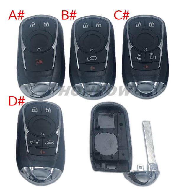 For Buick GL8 3+1/4+1/5+1 button remote key blank