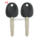 For Hyundai transponder key blank (Can put TPX chip inside) (No Logo)