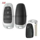 For Hyundai 3/4/5/7 button Smart Remote Key Shell without logo
