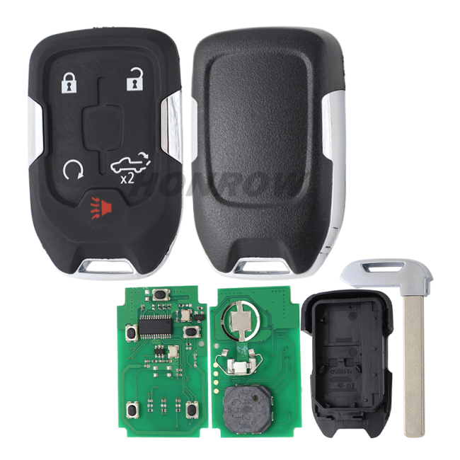 For Chevrolet 4+1 button remote key with PCF7941E NCF2951xETT 46E CHIP 433.92MHz ASK FCC ID:HYQ1EA P/N:13508398/13529632
