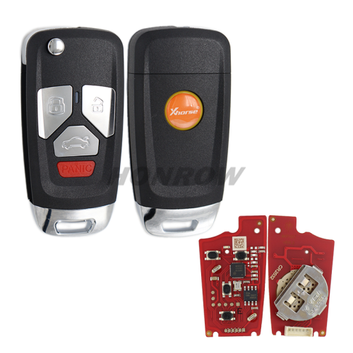 Xhorse XKAU22EN Wire Remote Key Audi Flip 3+1 Panic Buttons