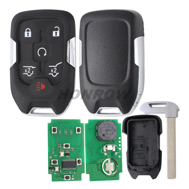 For Chevrolet 4+1 button remote key with PCF7941E NCF2951xETT 46E CHIP 433.92MHz ASK FCC ID:HYQ1EA P/N:13508398/13529632