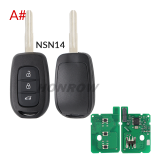 For Renault 3B remote key with 434mhz PCF7961M(HITAG AES)chip for Renault Sandero Dacia Logan please choose the key blade style
