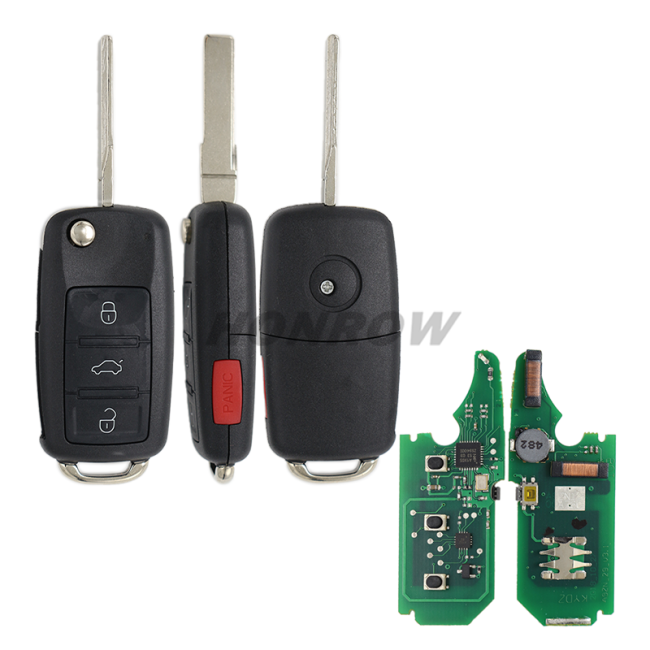 For VW Touareg keyless 3+1 button remote key with 315Mhz  46 PCF7942A/7944A HITAG2 chip P/N:3D0959753AK 3D0959753AA 3D0959753A