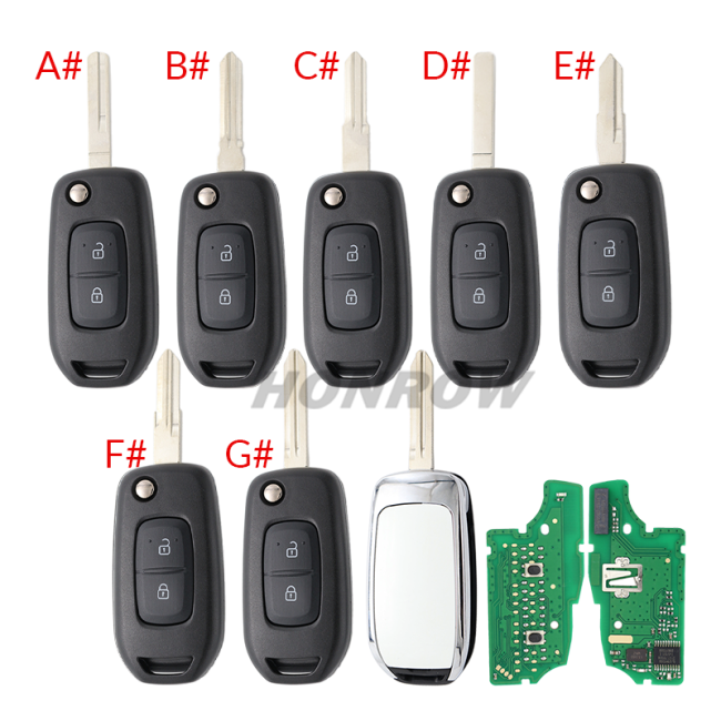 For Aftermarket Renault Captur Megane3 2 button flip remote key Hitag AES 4A PCF7961M chip with 434mhz  FCCID:CWTWB1G767