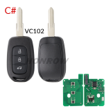 For Renault 3B remote key with 434mhz PCF7961M(HITAG AES)chip for Renault Sandero Dacia Logan please choose the key blade style