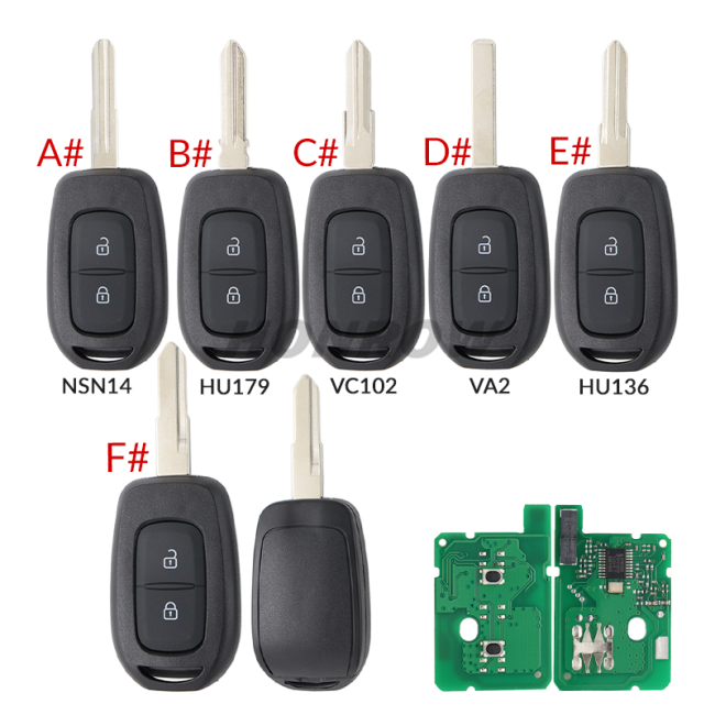 For Renault 2B remote key with 434mhz PCF7961M(HITAG AES)chip  please choose the key blade style