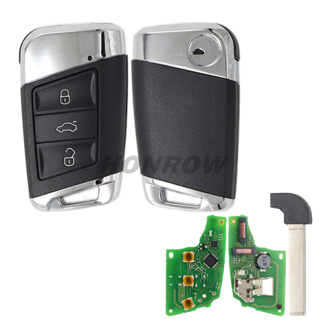 For VW Modified  keyless MQB B8 3 button remote key  with 434mhz