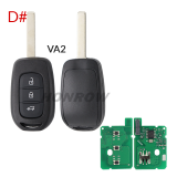 For Renault 3B remote key with 434mhz PCF7961M(HITAG AES)chip for Renault Sandero Dacia Logan please choose the key blade style