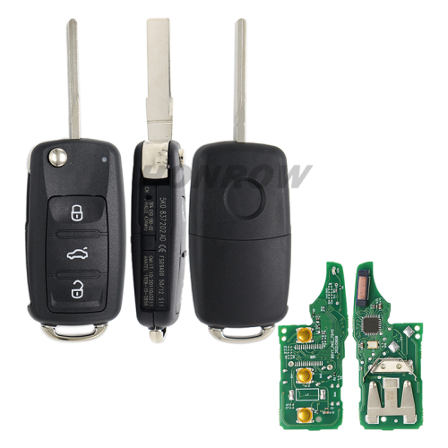 For VW MQB 3B flip remote key with ID48 chip-434mhz ASK model