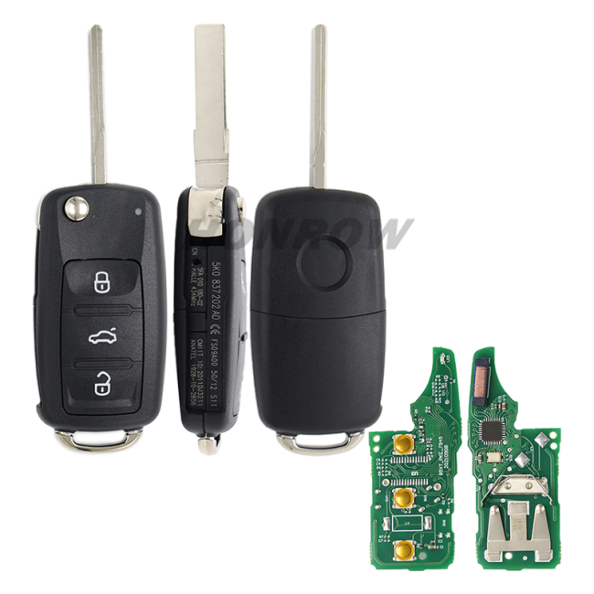 For VW MQB 3B flip remote key with ID48 chip-434mhz ASK model