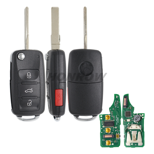For VW 3+1 button Keyless-go Remote Key 315MHz ID48 Chip Fob for Volkswagen 2011-2017 (Models with Prox) P/N: NBG010206T 5K0837202AK