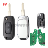 For Aftermarket Renault Captur Megane3 2 button flip remote key Hitag AES 4A PCF7961M chip with 434mhz  FCCID:CWTWB1G767