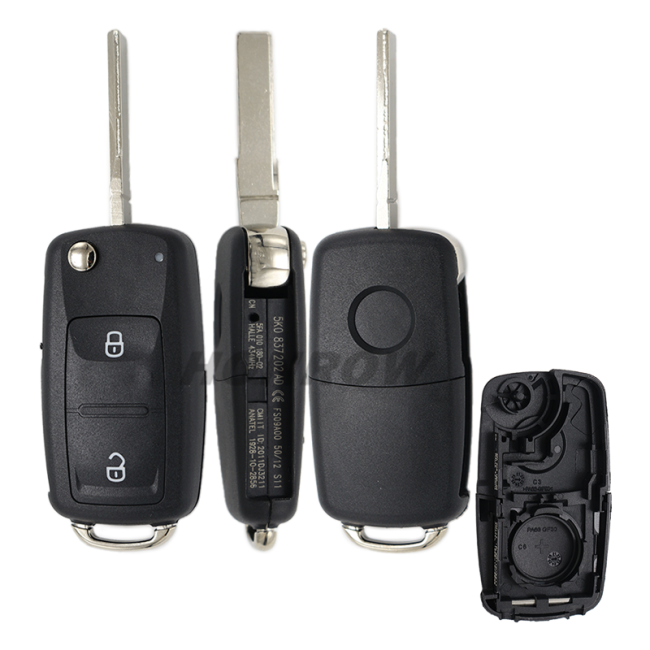 For NEW Model for VW 2 button key blank after 2011 year with pin