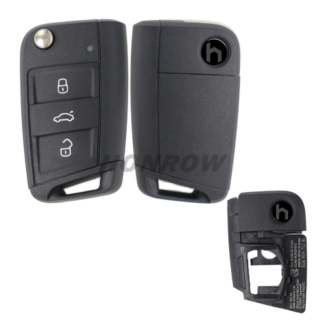 For Original VW  3 button smart remote key blank