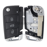 For VW Gof7 3 button remote key shell with Hu66 blade