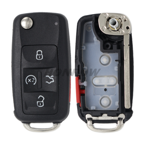 For V 4+1 button flip remote  key shell