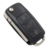 For V 3 button remote key blank without battery clamp, the blade is HU66. (the key head connect face is square)