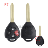 For Toyota Carola 2/2+1/3/3+1/4/button Remote key blank,please choose the button.