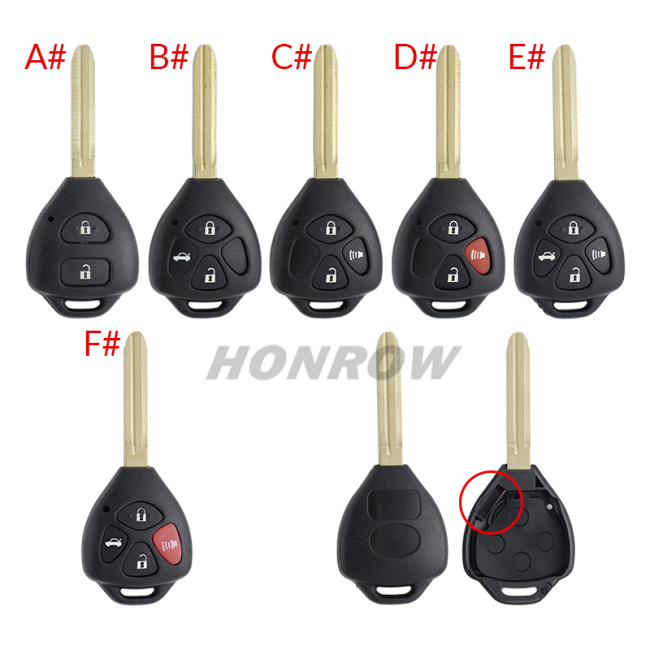 For Toyota Carola 2/2+1/3/3+1/4/button Remote key blank,please choose the button.