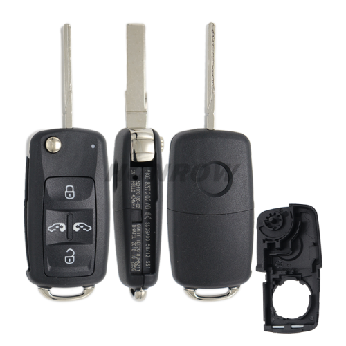 For V 4 button flip remote  key blank