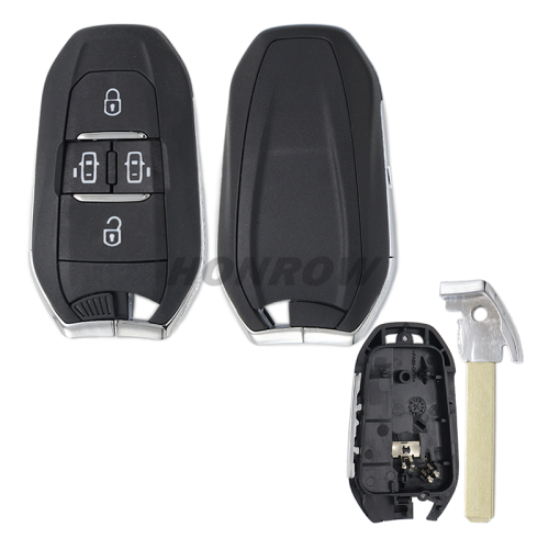 For Peugeot 4 button remote Key Shell with VA2 307 blade