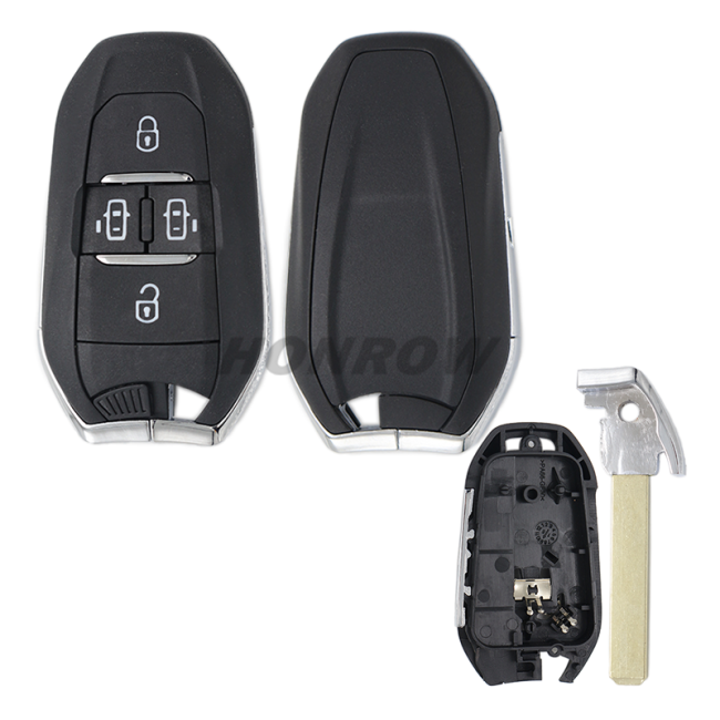 For Peugeot 4 button remote Key Shell with VA2 307 blade