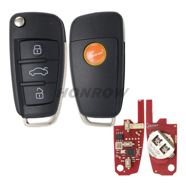 Xhorse XKA620EN Wire Remote Key Audi A6L Q7 Flip 3 buttons