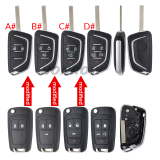 For Chevrolet 2/3/3+1/4+1 button modified remote key blank
