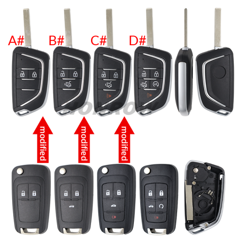 For Chevrolet 2/3/3+1/4+1 button modified remote key blank