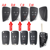 For Chevrolet 2 button modified flip remote key blank