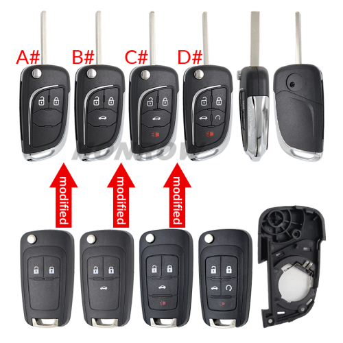 For Chevrolet 2/3/3+1/4+1 button modified remote key blank
