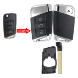 For V 3 Button remote key blank  with blade