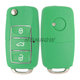 For V 3 button  waterproof  remote key blank with green color