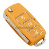 For V 3 button  waterproof  remote key blank with yellow color