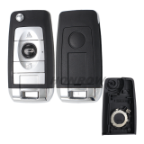 For VW modified 3 button flip remote key blank
