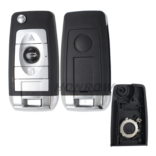 For VW modified 3 button flip remote key blank