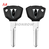 For KAWASAKI motorcycle key blank with left key blade ， please choose the color