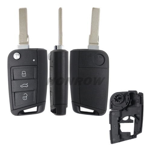 For V Golf7 3 button remote key shell with HU66 blade