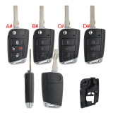 GTL High quality For VW Golf 7 MQB 3/4 button flip remote key blank with HU66 key blade
