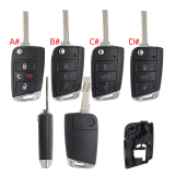 GTL High quality For VW Golf 7 MQB 3/4 button flip remote key blank with HU162T key blade