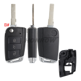 GTL High quality For VW Golf 7 MQB 3/4 button flip remote key blank with HU66 key blade