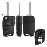 GTL High quality For VW Golf 7 MQB 3/4 button flip remote key blank with HU162T key blade