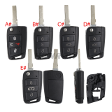 GTL High quality For VW Golf 7 MQB 3/4 button flip remote key blank with HU66 key blade