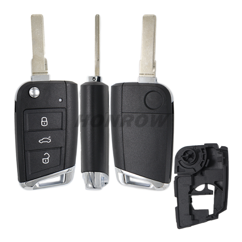 For VW Golf7 3 button remote key shell with HU66 blade