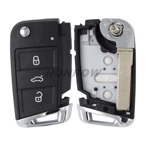 For VW Golf7 3 button remote key shell with HU66 blade