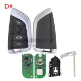 For Original BMW G-Series  Smart Remote Key BDC2 BDC3 ​FCC ID N5F-ID21A Triple Key IC: 3248A-ID21A 433.92MHZ  ID49 NCF795xV Chip Used for Korean market Original PCB+AF key shell
