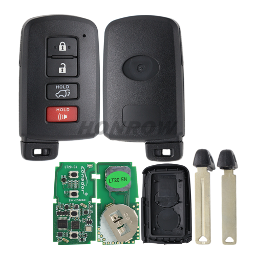 For Toy 4 button HYQ14FBA - 2110 8A CHIP 312 / 314MHz FSK P/N: 89904-0E121 4 Button Keyless Entry Smart Card Remote Key P4 [00 00 A8 A8]