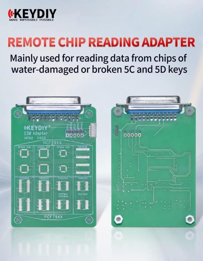 13# KEYDIY REMOTE CHIF READING ADAPTER Mainly used for reading data from chips of water-damaged or broken 5C and 5D keys